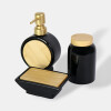 JGO ACCES NEGRO/BAMBU P/BAÑO 3PZAS Unica