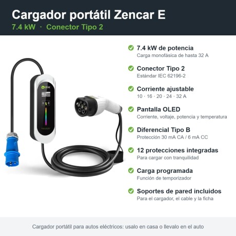 Cargador Zencar E - 7.4kW Cargador Zencar E - 7.4kW