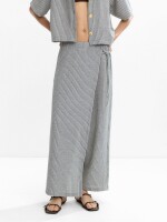 Pantalón Con Cruce De Rayas multicolor