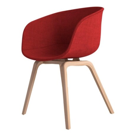 Sillas de comedor Eames con apoyabrazo tapizado Rojo