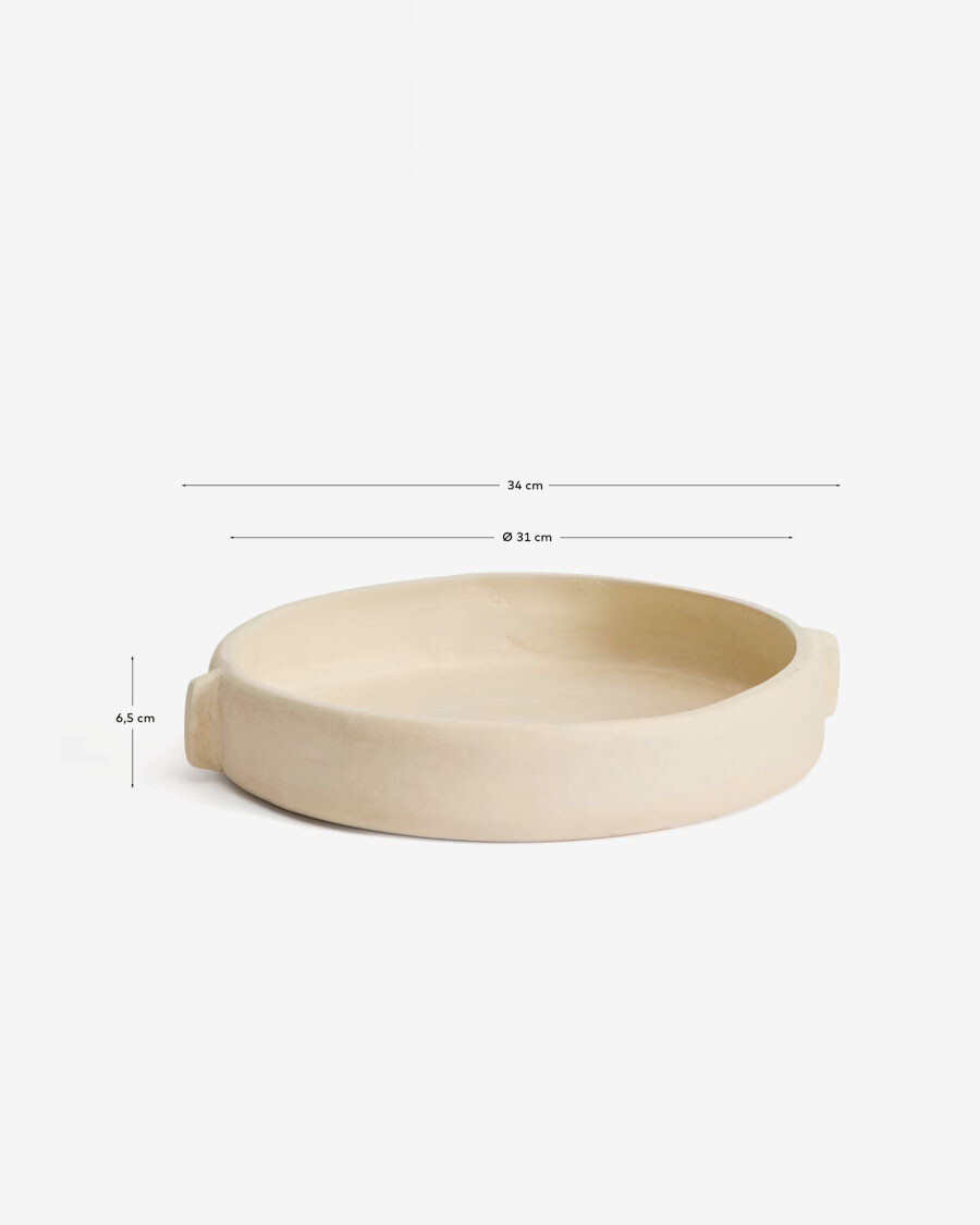 Centro de mesa Mireni de papel maché beige Ø 31 cm Centro de mesa Mireni de papel maché beige Ø 31 cm