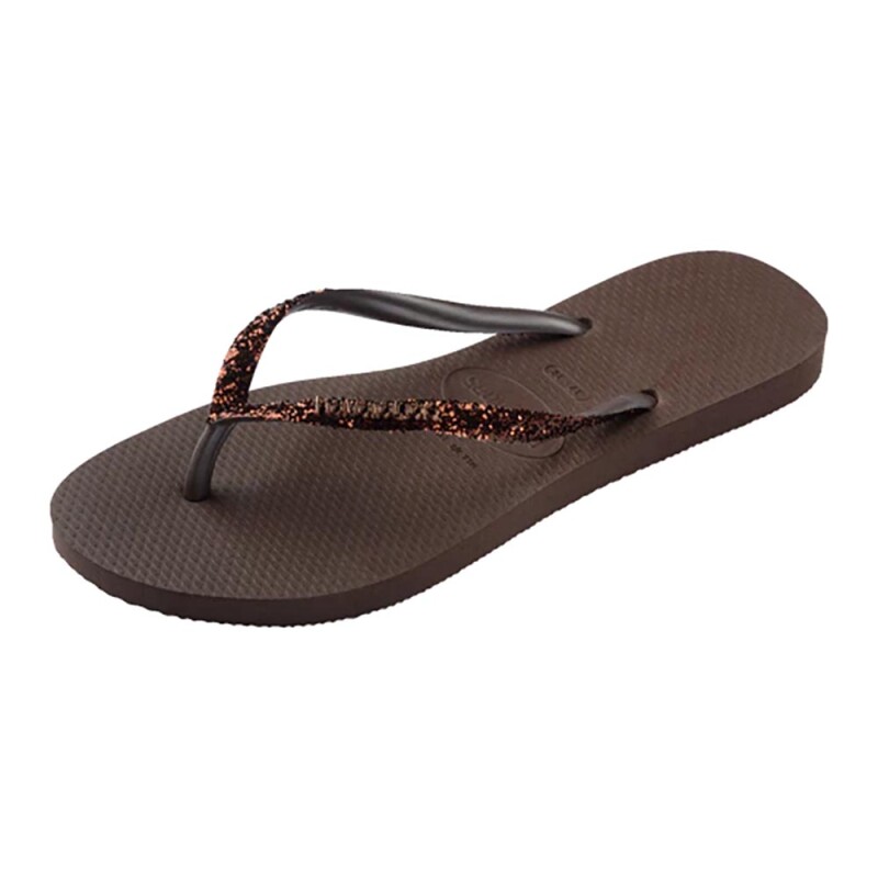 Sandalias Havaianas Slim Glitter Ii Mujer Cafe
