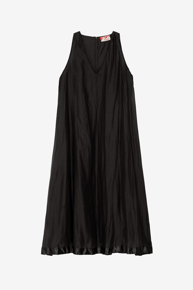 VESTIDO ARRUGADO Negro