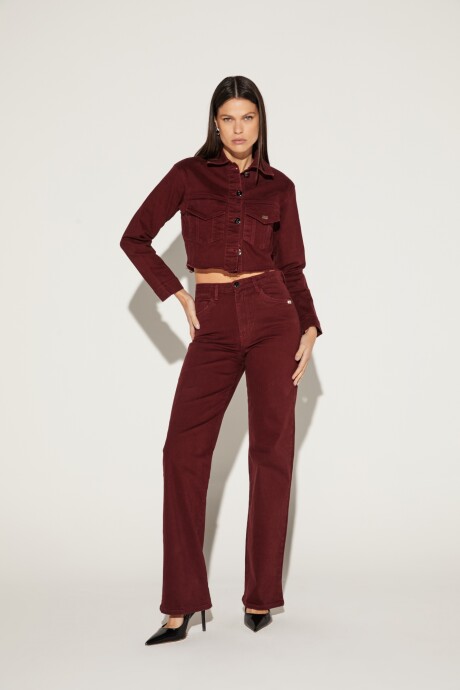 Chaqueta jean Kristen Bordeaux