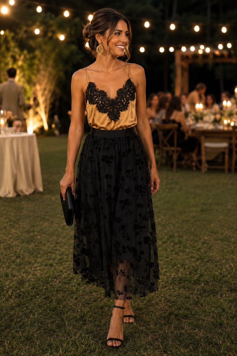 POLLERA ESPLENDOR - Negro 