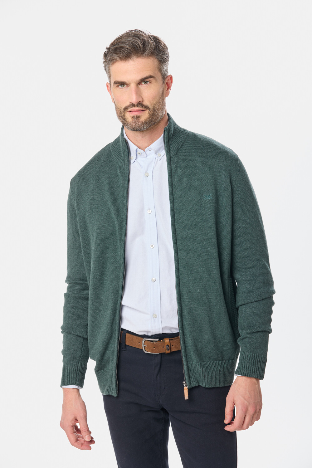 CAMPERA TEJIDA DE ALGODON Verde