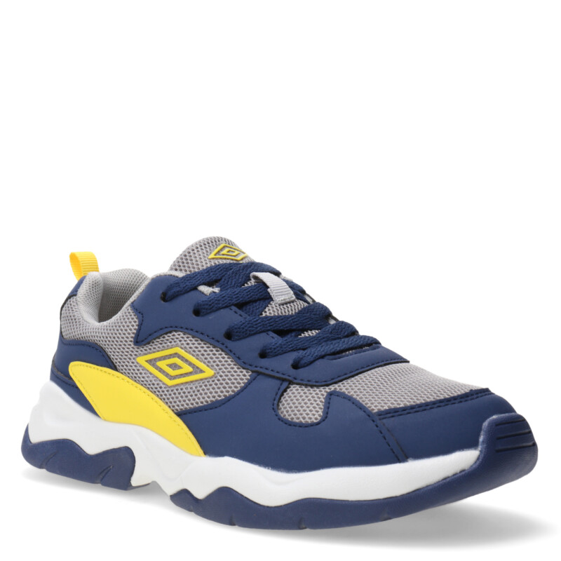 Championes Infantiles Umbro Orbit Gris - Azul Marino - Amarillo