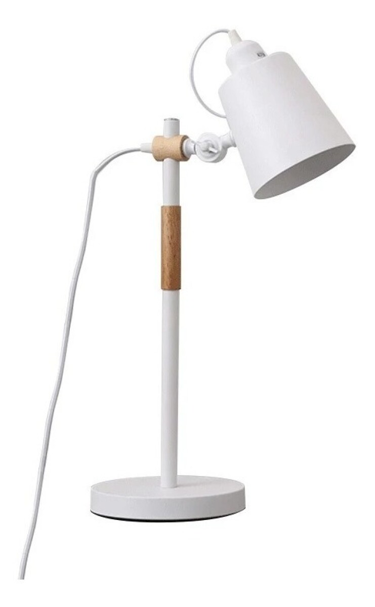 Pack X 2 Lampara Escritorio Portátil Nórdica Metal Y Madera - Blanco 