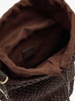 Bolso Bandolera Efecto Rafia Con Asa Versátil marron