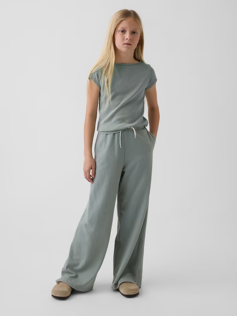Pantalón Deportivo Wide Leg Niña - Sage 