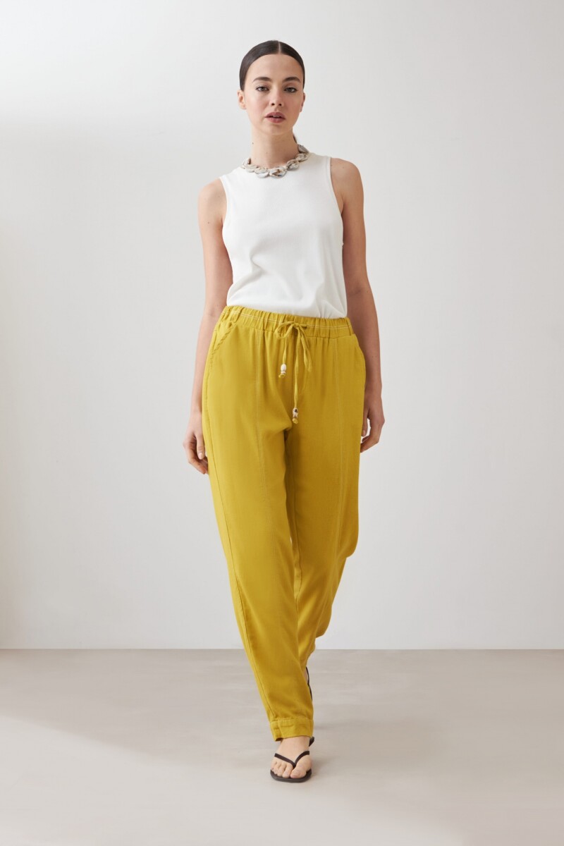 Pantalón pijama de lino pistacho