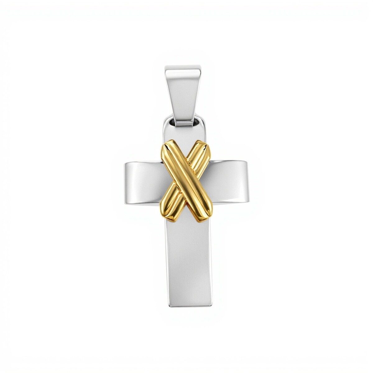 Dije Cruz -Plata y Oro - Sin piedra - CP5650 - sinpiedra 