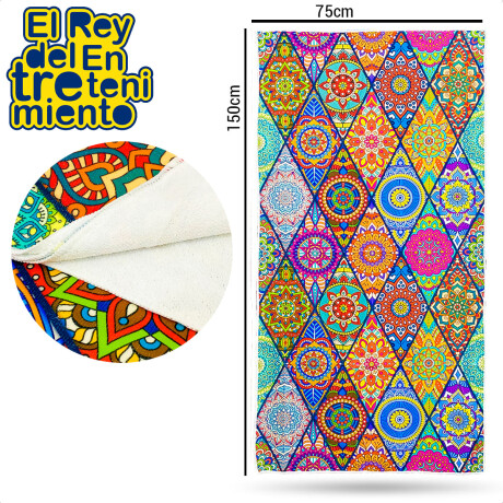 Set X 2 Toalla Microfibra 150X75 Estampada Playa Piscina Mandalas