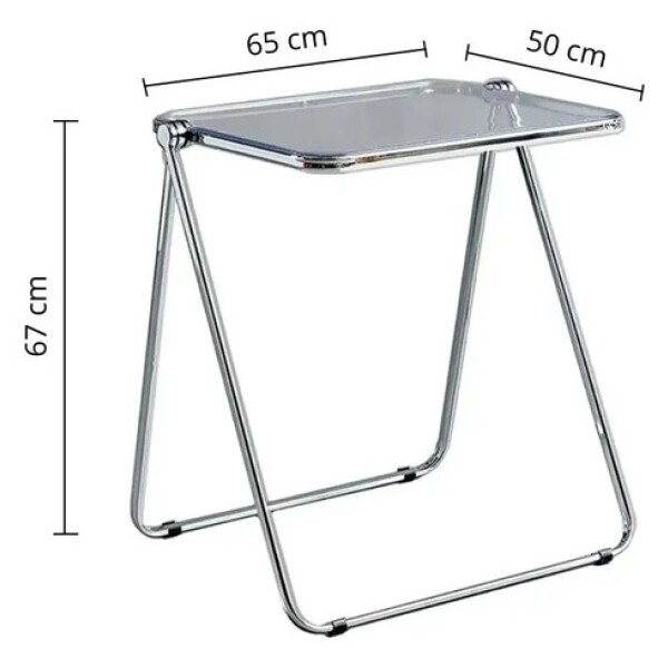 Mesa ComboHome Plia Acrílico Metal Plegable 65x50 Premium Plateada