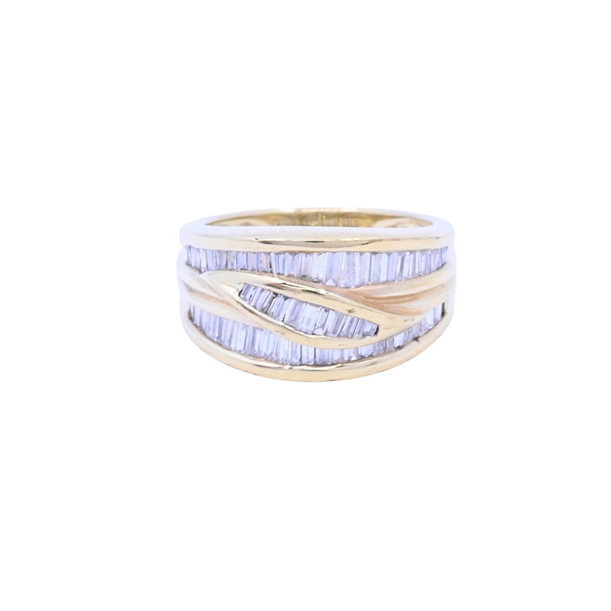 Anillo oro 18k con brillantes trapecio. 