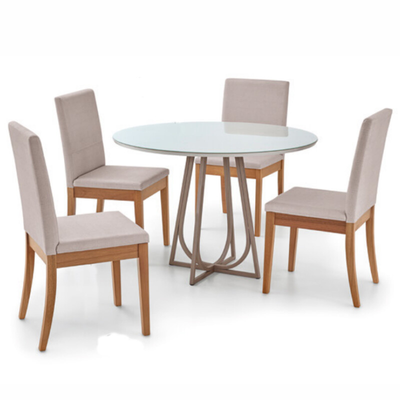 MESA COMEDOR REDONDA - TAPA MADERA CLARA - BASE IZA MESA COMEDOR REDONDA - TAPA MADERA CLARA - BASE IZA