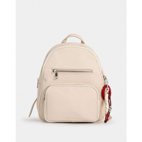 Mochila Cuerina Azul Blanco Crudo