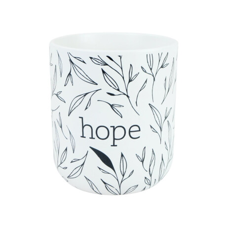 Maceta de ceramica blanca diseño hoja Hope Maceta de ceramica blanca diseño hoja Hope