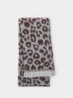 Bufanda Estampado Animal Con Flecos burdeos