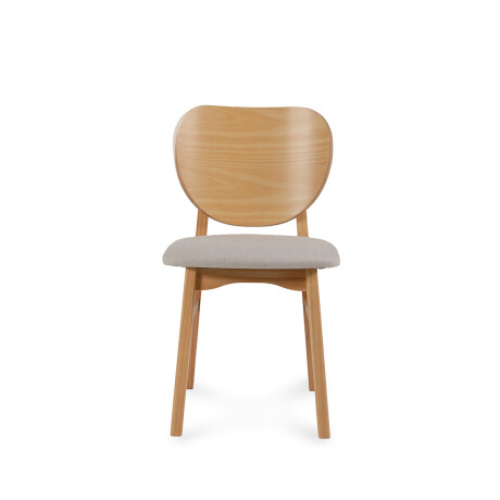 Silla Cleo - Cedro - Respaldo laminado - Tela Rústica Natural 93