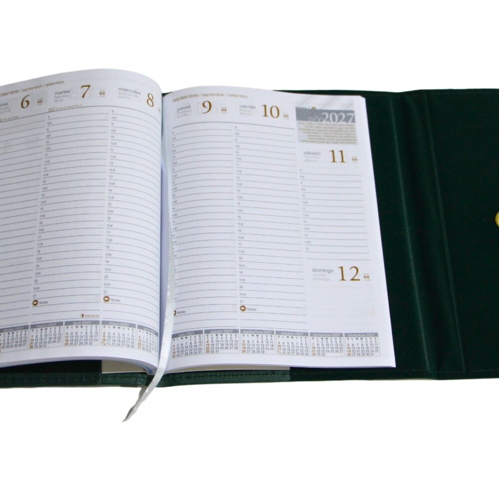 AGENDA REMEMBER SENIOR HAND BAG 1415 SEMANA A LA VISTA TAPA VERDE