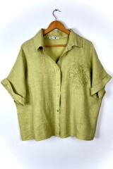 CAMISA LINO CLARINA-PISTACHO PISTACHO