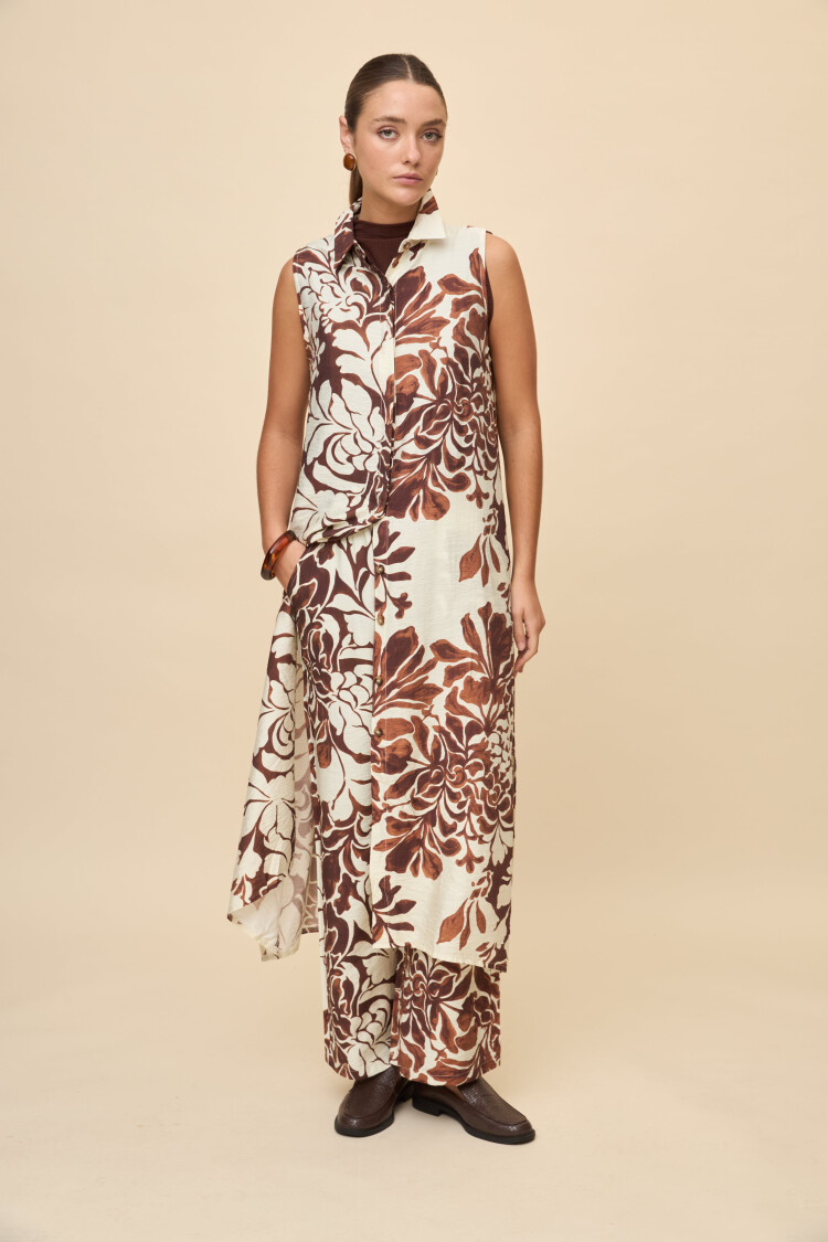 VESTIDO LITA PRINTED Marron