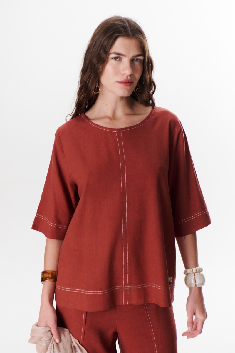 BLUSA LINO EVA ROJO