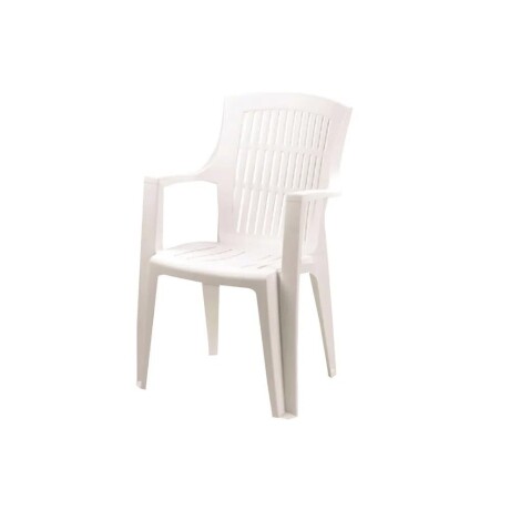 Silla Arpa Blanca de PVC con Apoya Brazos Silla Arpa Blanca de PVC con Apoya Brazos