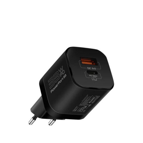 Cargador USB-C 33W compacto (GaNFast) - Black Cargador USB-C 33W compacto (GaNFast) - Black