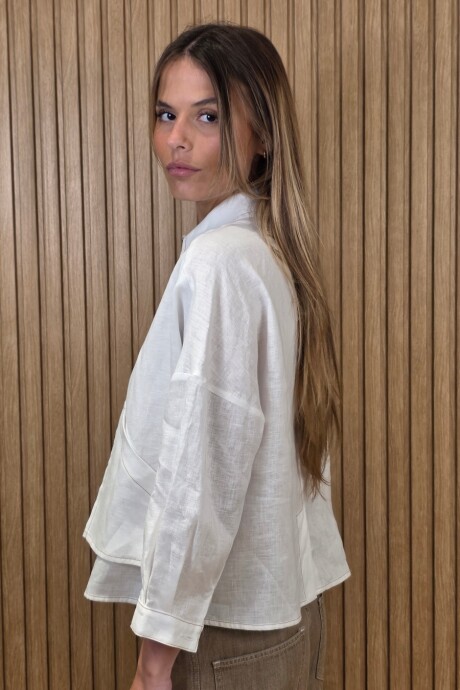 Sobrecamisa Greta Puro lino Blanco