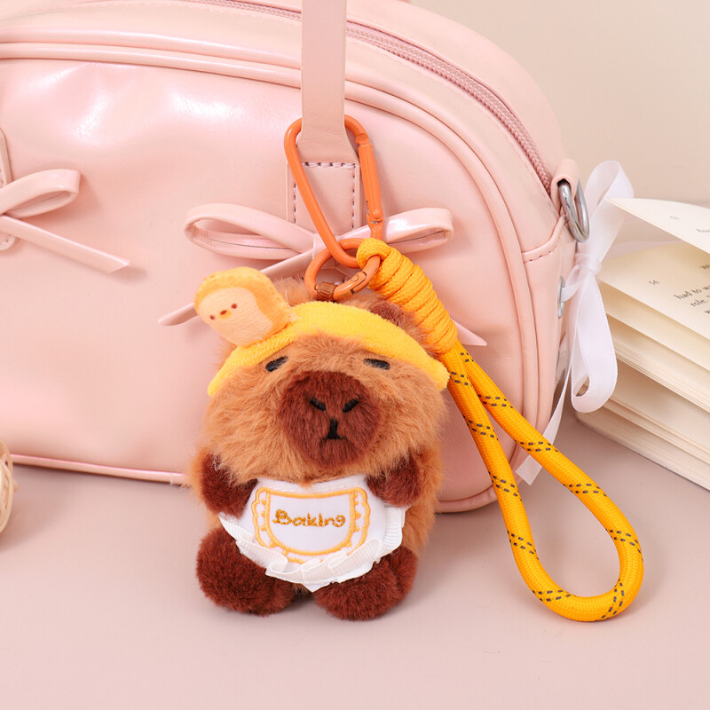 Llavero De Peluche - Capibara Con Delantal Y Vincha Llavero De Peluche - Capibara Con Delantal Y Vincha