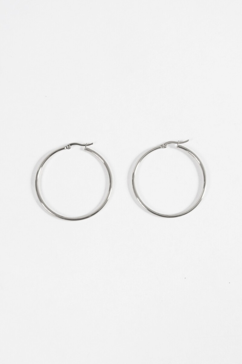 Aros acero extra large plateado