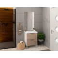 CONJUNTO DE BAÑO MODELO PIETRA COLOR BLANCO/GIANDUIA BRILHO / MUEBLE + BACHA + ESPEJO / 60 CM Conjunto De Baño Modelo Pietra Color Blanco/gianduia Brilho / Mueble + Bacha + Espejo / 60 Cm