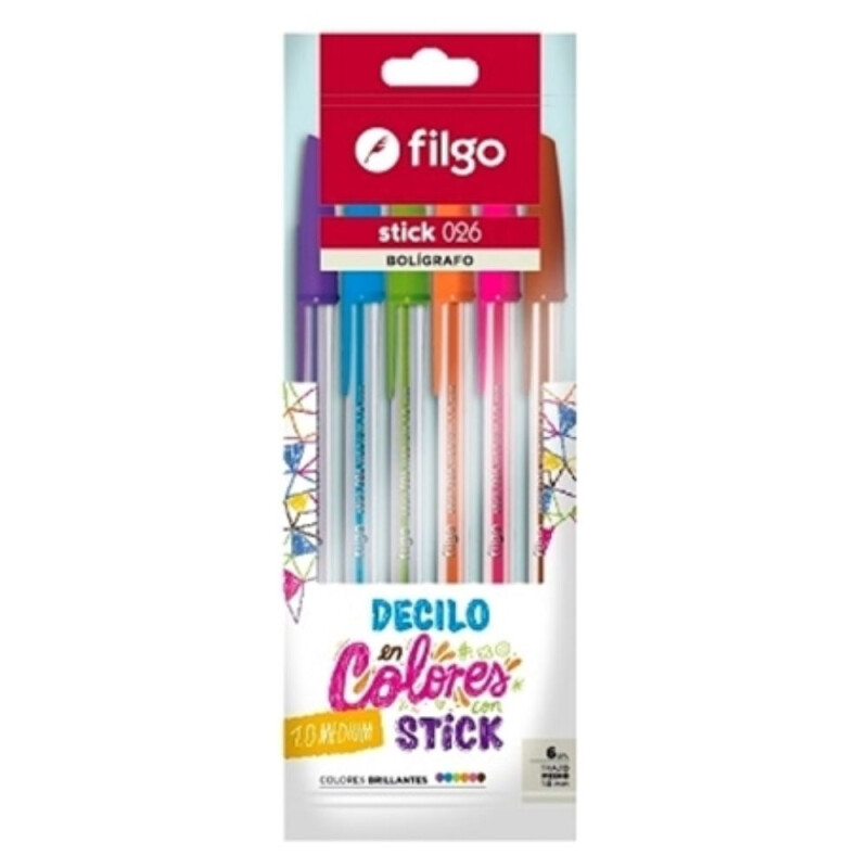 Filgo Bolígrafo Stick 1.0- Flow pack 6 Unica