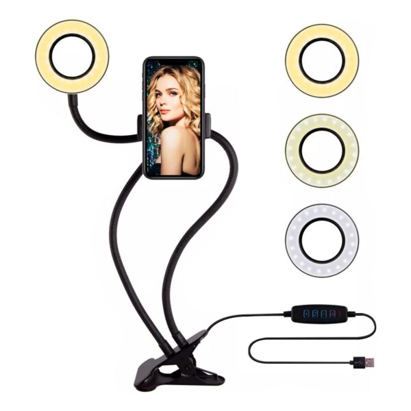 Anillo Luz Led Selfie Ring Celular Soporte Foto Luz Camara Anillo Luz Led Selfie Ring Celular Soporte Foto Luz Camara