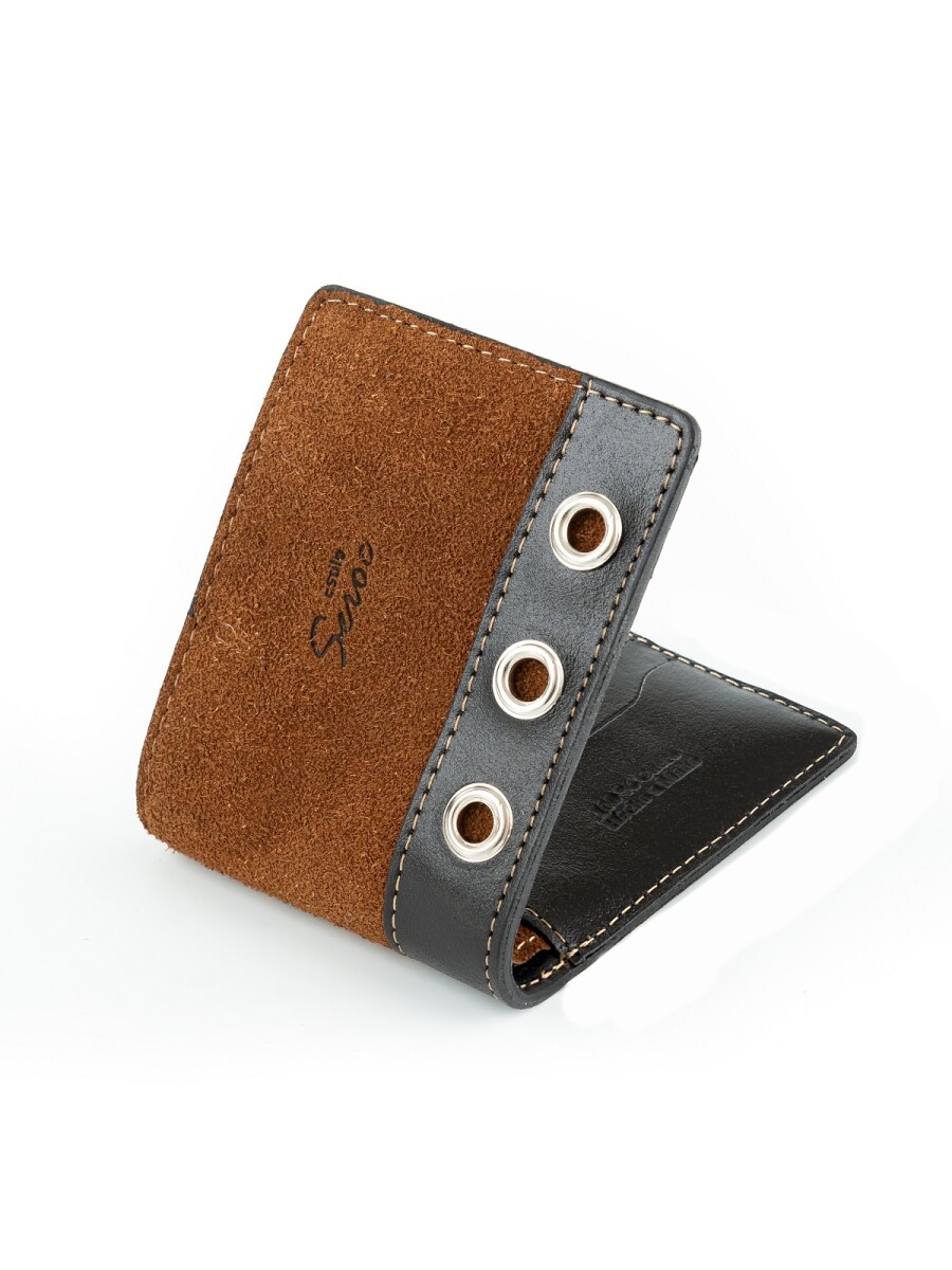 Billetera con cierre interior para billetes - Negro c/oxido 