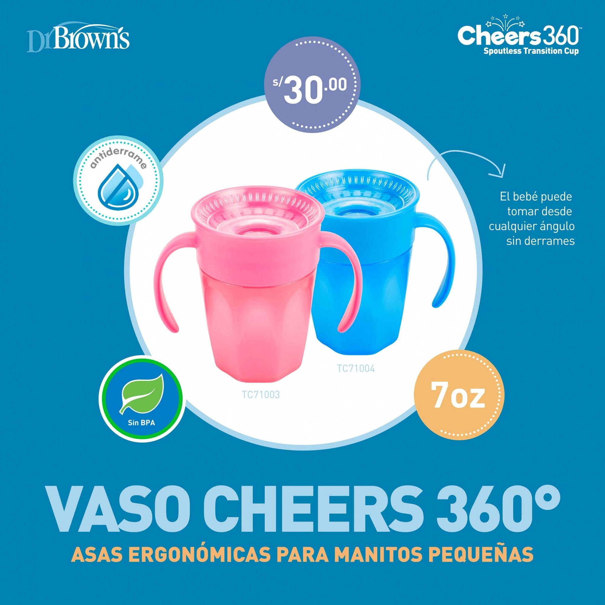 Vaso Cheers 360 - Dr Browns — Panalera Catalina