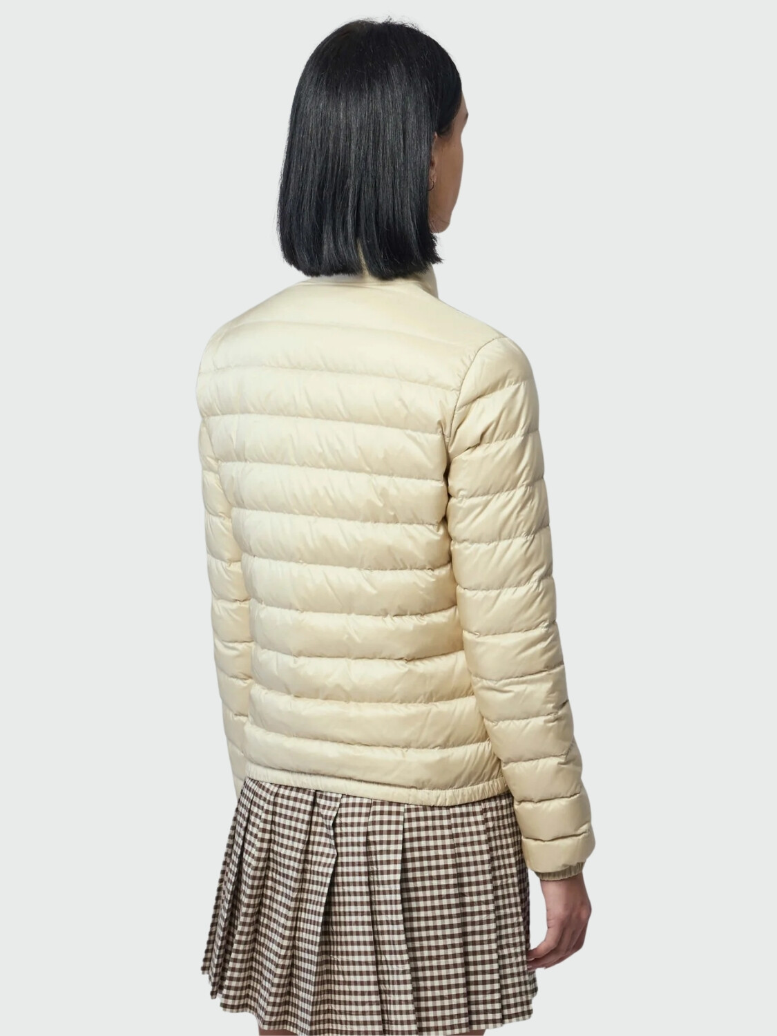 MONCLER - Campera Corta Lans Beige Claro