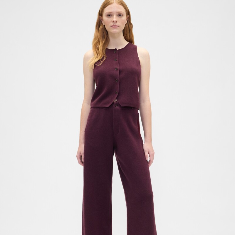 CASHSOFT LT TAILORED VEST TUSCAN RED