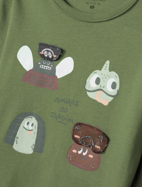 CAMISETA INFANTIL CON ESTAMPA VERDE