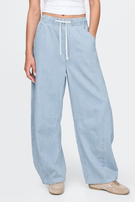 Jean Horseshoe A Rayas Mujer Blue Railroad Stripe