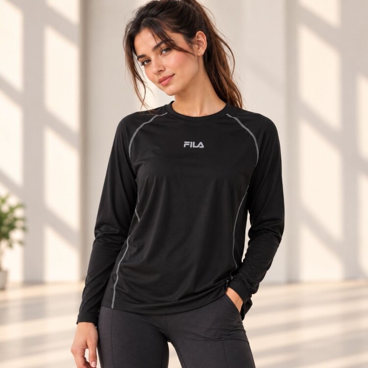 Remera Térmica Manga Larga unisex Thermo ll Fila NEGRO