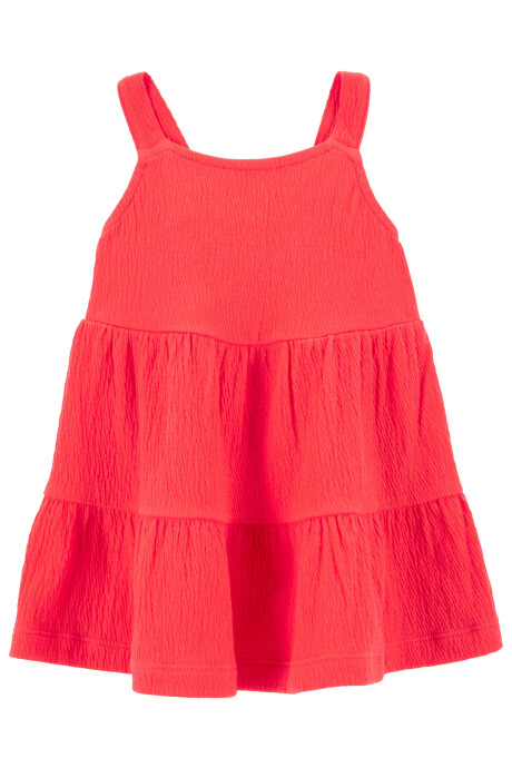 Vestido de jersey arrugado, rojo Sin color