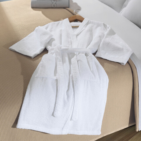 Bata de Baño Dohler Felpa Blanca Talle G al XG U