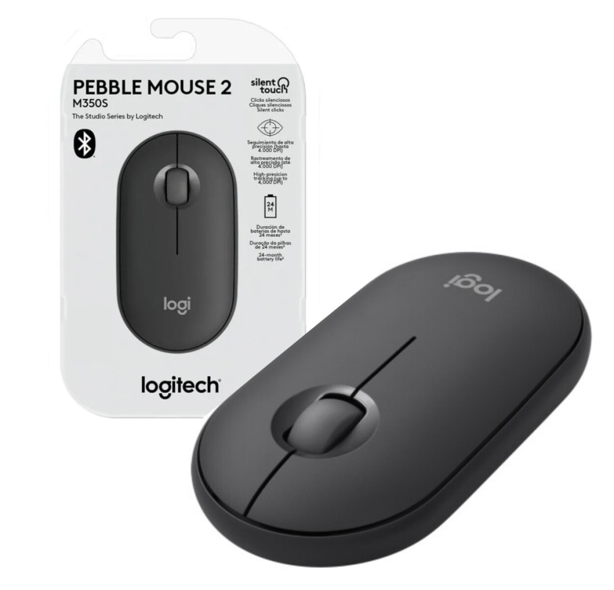 Mouse Logitech M350S Pebble 2 Bluetooth Grafito - 001 