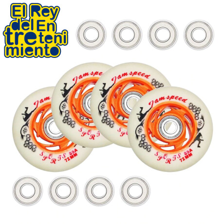 Set Ruedas Silicona Patín Rollers 72mm +8 Rulemanes 2