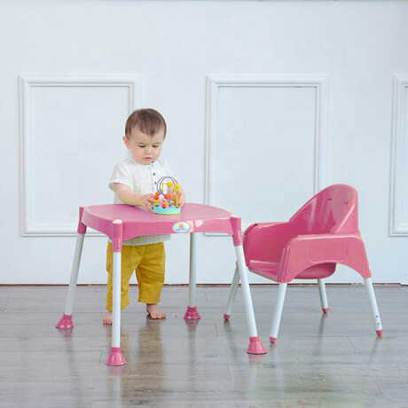 Silla De Comer Para Bebe Multiuso 3 En 1 Mesa Y Silla Rosa