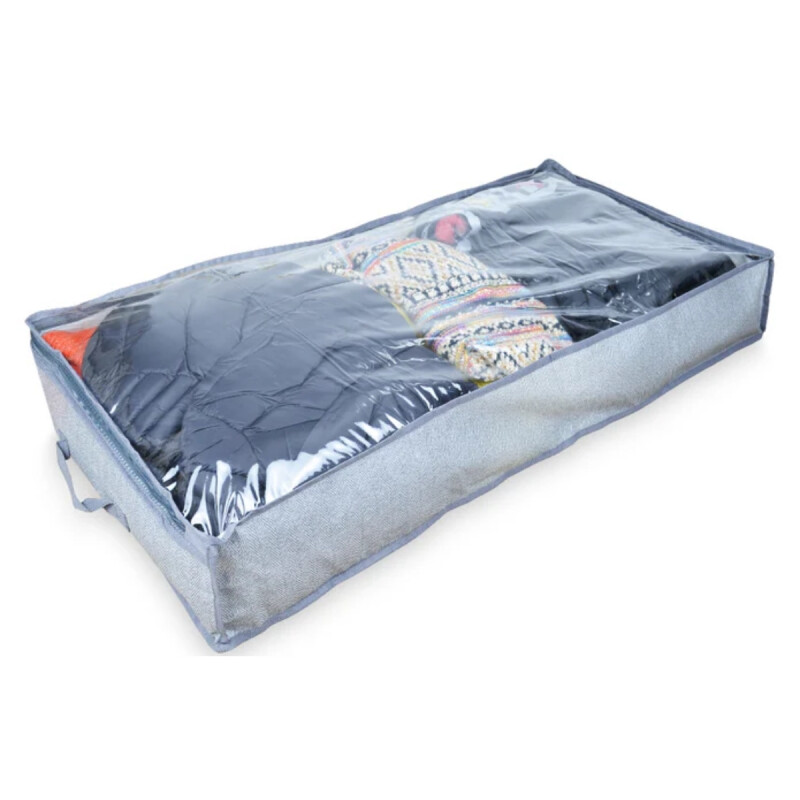 Organizador de tela con cara transparente 100x50x15cm GRIS