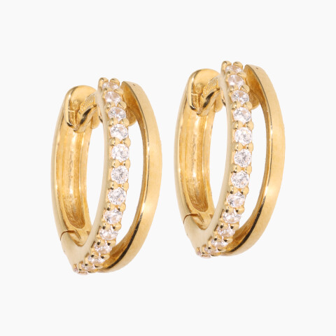 Aros en oro 18K con circonias Aros En Oro 18k Con Circonias